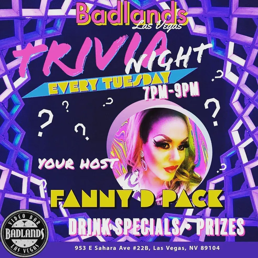 Trivia Night with Fanny D Pack Tuesdays from 7 pm-9 pm.